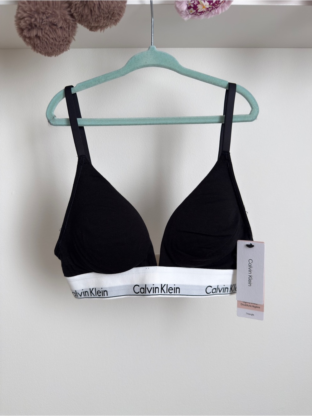 Calvin Klein Black Lightly Lined Triangle Bralette NWT - XS